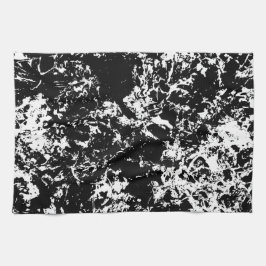 Svart och vit isbildning i Abstrakt Kökshandduk