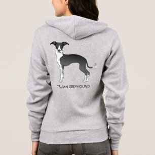 Svart och vit italiensk greyhound med Anpassningsb T Shirt