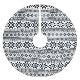 Svart och vit jul julgransmatta borstad polyester