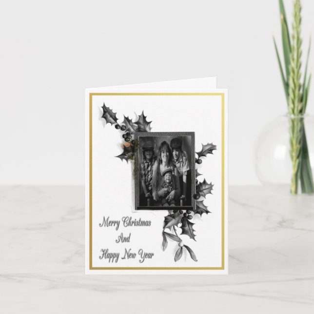 Svart och vit jul kort (Framsida)