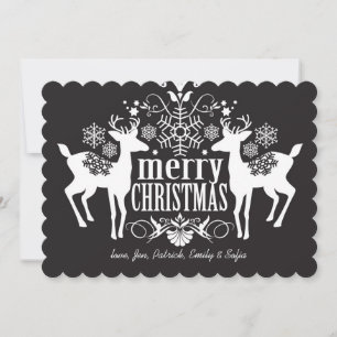 Svart och vit juldesign julkort