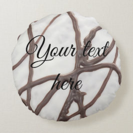 Svart och vit kaka rund kudde