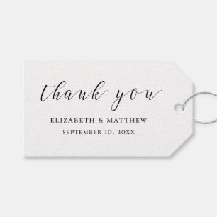 Svart och vit kalligrafi. Enkelt skript bröllop Presentetikett