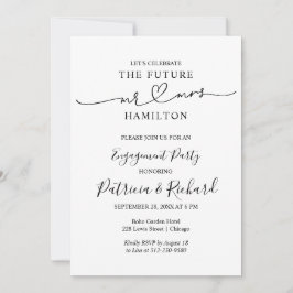 Svart Och Vit Kalligrafi Förlovningsfest  Meddelande