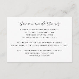 Svart och vit kalligrafi i bröllop tilläggskort