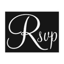 Svart och vit kalligrafi RSVP