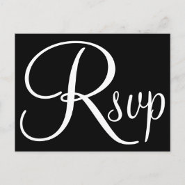 Svart och vit kalligrafi RSVP Inbjudan Vykort