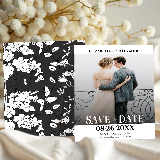 Svart och vit kalligrafi - Spara datum (Skapare uppladdad)