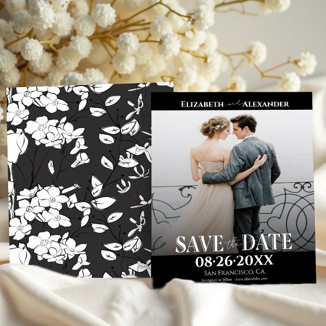 Svart och vit kalligrafi - Spara datum (Skapare uppladdad)