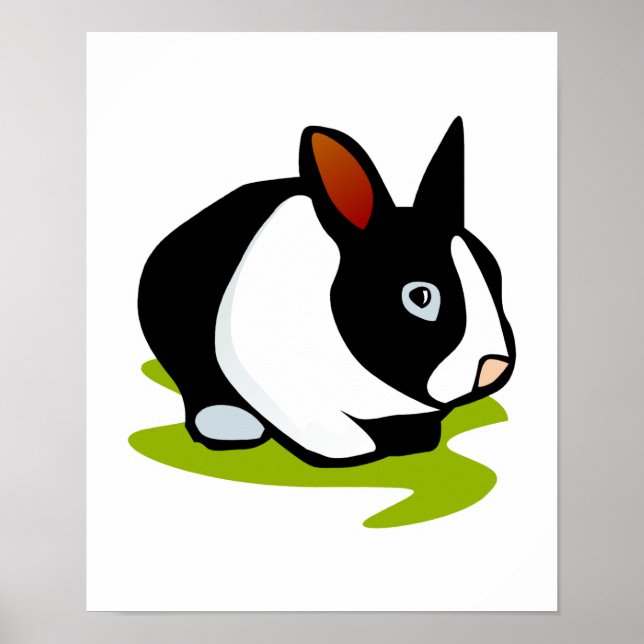 Svart och vit kanin poster (Framsidan)