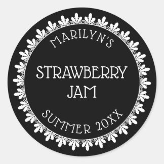 Svart och vit kanningsetikett runt klistermärke