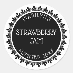 Svart och vit kanningsetikett runt klistermärke