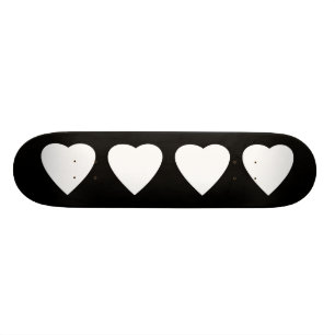Svart och vit kärlek hjärta design. skateboard bräda 20,5 cm