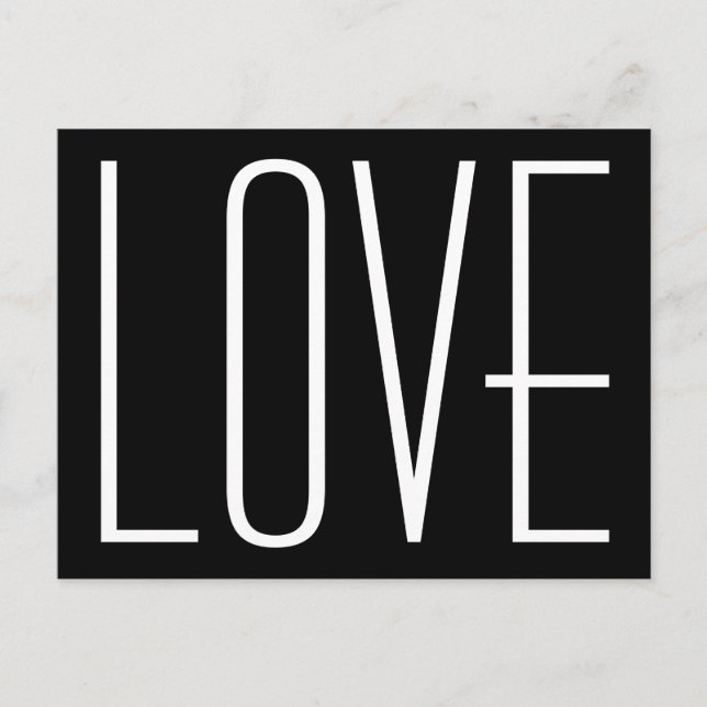 Svart och vit Kärlek Spara datum Meddelande Vykort (Framsida)