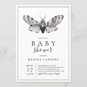 Svart och vit kärlek till dig fjäril baby shower inbjudningar