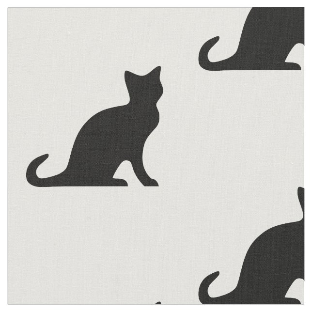 Svart och vit katt mönster design textil tyget (Närbild)