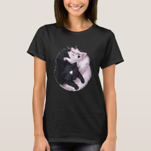 Svart Och Vit Katt Yin Yang Djur T Shirt