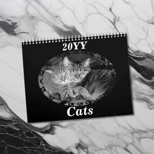 Svart och vit katter kalender (Skapare uppladdad)