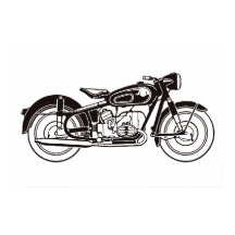 Svart och vit klassisk motorcykel