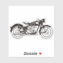 Svart och vit klassisk motorcykel SMALL Klistermärken