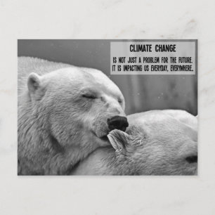 Svart och vit klimatförändring med polar björnar vykort