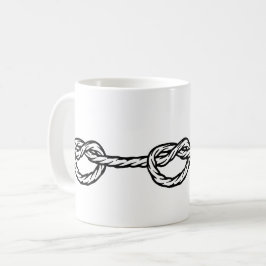 Svart och vit knuten repmönster kaffemugg