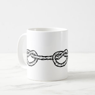 Svart och vit knuten repmönster kaffemugg