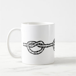 Svart och vit knuten repmönster kaffemugg
