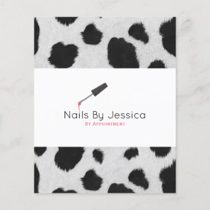 Svart och vit ko imiterat päls, prislista flygblad