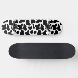 Svart och Vit Ko Textur Mini Skateboard Bräda 18,5 Cm