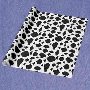 Svart och vit ko tryckmönster presentpapper