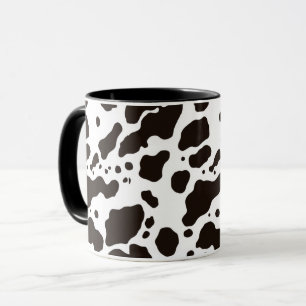 Svart och vit ko tryckt kaffemugg