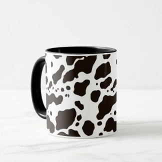Svart och vit ko tryckt kaffemugg