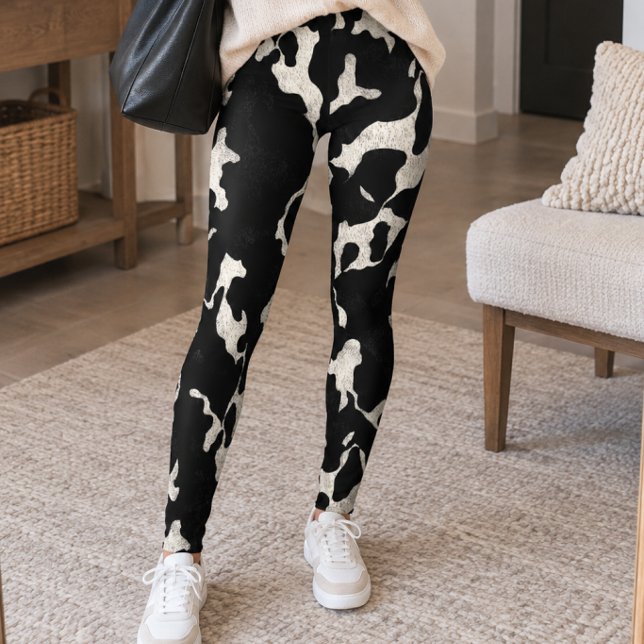 Svart och vit koavtryck leggings (Skapare uppladdad)