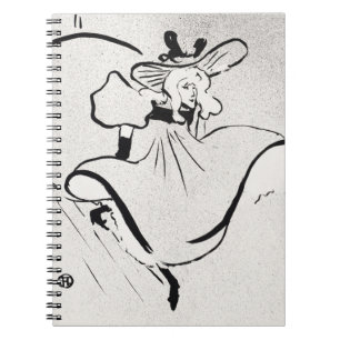 Svart och vit konst Jane Avril av Toulouse Lautrec Anteckningsbok