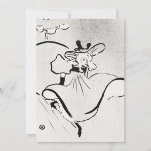 Svart och vit konst Jane Avril av Toulouse Lautrec Inbjudningar