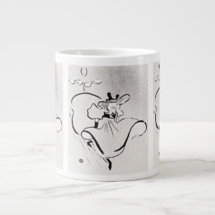 Svart och vit konst Jane Avril av Toulouse Lautrec Jumbo Mugg