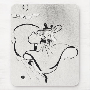 Svart och vit konst Jane Avril av Toulouse Lautrec Musmatta