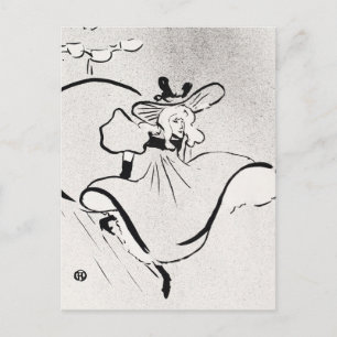 Svart och vit konst Jane Avril av Toulouse Lautrec Vykort