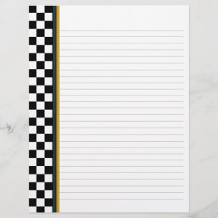 Svart och vit kontroll med Gult accent Binder