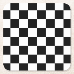 Svart och vit kontroll Mönster Underlägg Papper Kvadrat