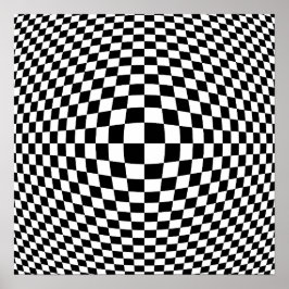 Svart och vit kontrollerad OP Art Poster