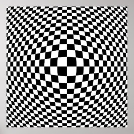 Svart och vit kontrollerad OP Art Poster