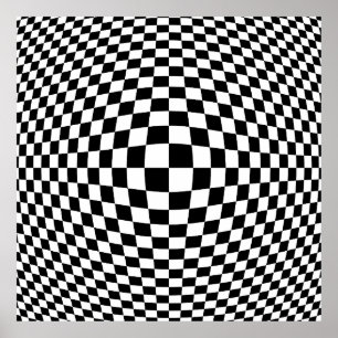 Svart och vit kontrollerad OP Art Poster