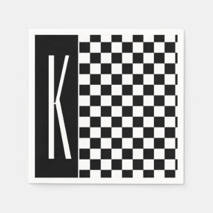 Svart och vit kryssad kvadrat pappersservett
