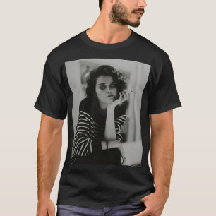 Svart och vit Ledsen Söt Girl Smoking Cigarette T Shirt