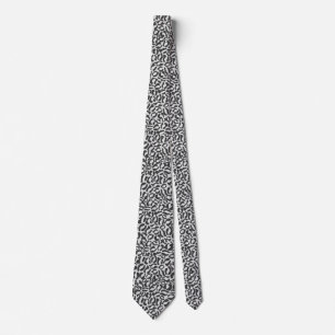 Svart och Vit Leopard Djurtryck Groomsmän Bröllops Slips