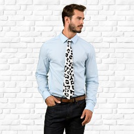 Svart och vit leopardfläck slips