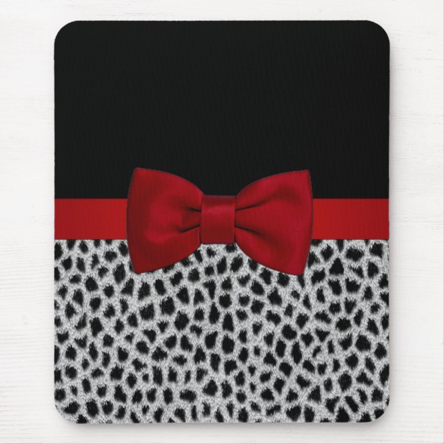 Svart och vit leoparhud av elegant musmatta (Framsidan)