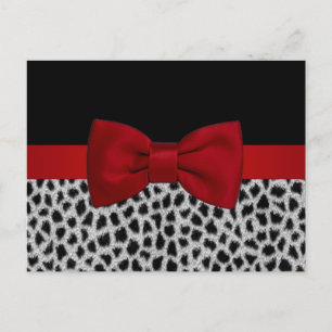 Svart och vit leoparhud av elegant vykort